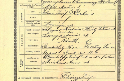 Szőnyi István névváltoztatási ügyirata (MNL-PML-IV.408. b.-1898-47569)