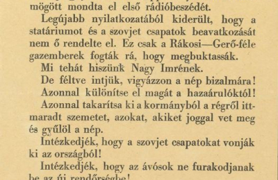 “Nagy Imrében bizalmunk!” - Egyetemi Forradalmi Diákbizottság kiáltványa  Jelzet: HU_MNL_PML_XV_48_1