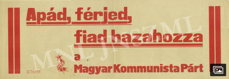 Az MKP egyik választási plakátja 1945-ben.
